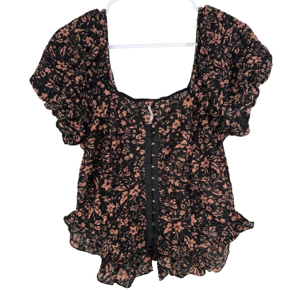 Free People Oh Baby Corset Style Top Sz L Whimsigoth Witchy Fairy Grunge Goth - Picture 2 of 11